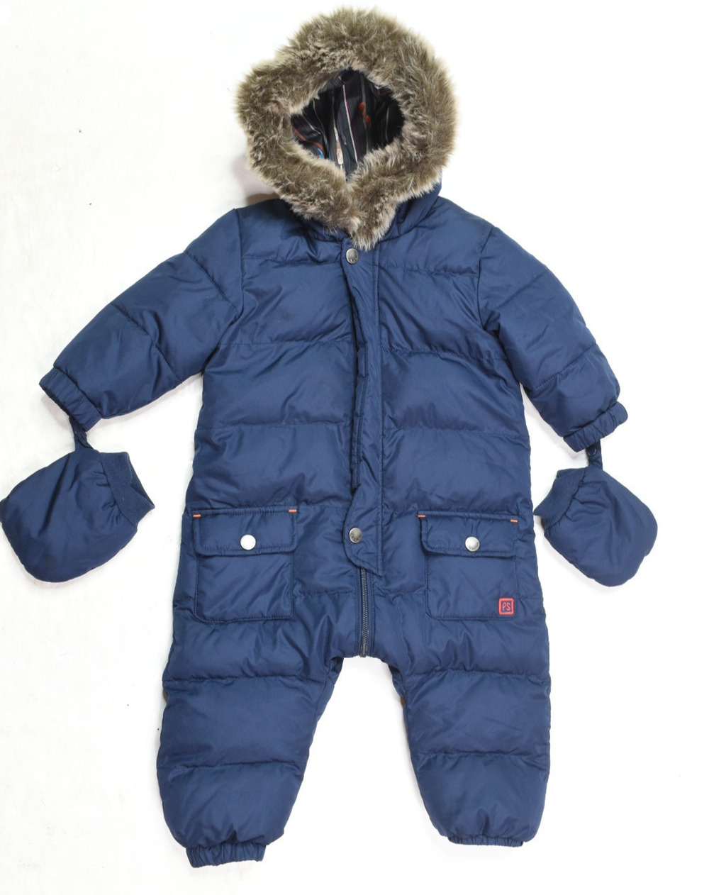 Paul Smith Snowsuit Toddlers 1A Blue Long Sleeve Insulated Hood Gloves